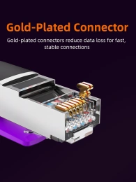 Патч-корд CABLETIME CN80N (CT-CAT8F-PB3) 3 м, FTP Gigabit Ethernet CAT8, фиолетовый+черный