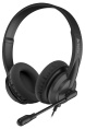 Гарнитура A4TECH HS-10, для контактных центров, накладные, проводные, черный / белый [hs-10/3.5mm plug/black]