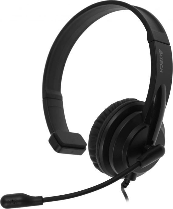 Гарнитура A4TECH HS-11, для контактных центров, накладные, проводные, моно, черный [hs-11/3.5mm plug/black]