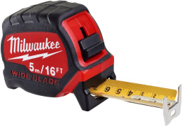 Рулетка Milwaukee Premium Wide blade 5м 4932471817 ширина лезвия: 33 мм, выдача до 4 м, антиразрывное покрытие, двусторонняя печать на лезвиях, защита лезвия из нейлона