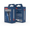 Rexant 16-0240 Автомобильное зарядное устройство c двумя портами USB-A QC 3.0 + USB-A 3,1A со световой индикацией, 18Вт, черное