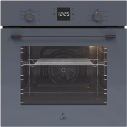 Духовой шкаф электрический LEX EDM 076 GR, 60л, дверца с 2 стеклами, серый