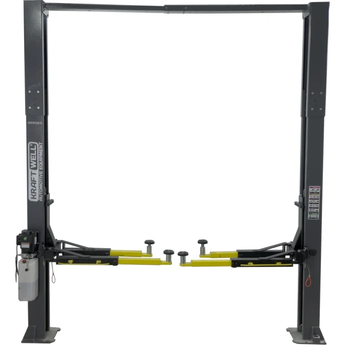 Двухстоечный подъемник KraftWell г/п 4000 кг, электрогидравлический, высота 3692 мм, сеть 220 В, упр. стопоры на 2-х колоннах KRW4DLU/220