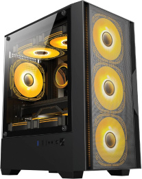 Корпус mATX Oklick OCC-MN307, Mini-Tower, без БП, черный