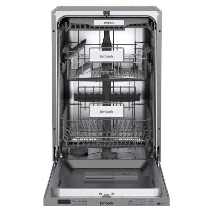 Посудомоечная машина Timberk Set&Dry T-DW45BI103, узкая, напольная, 59.4см, загрузка 11 комплектов, серебристая