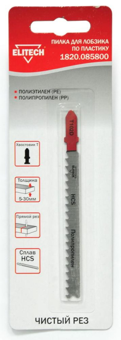 Полотно Elitech 1820.085800, по пластику, 1шт