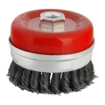 Кордщетка чашеобразная усиленная кольцом Flex 207-111 (85 мм; M14; витая проволока) для УШМ HAMMER 32450
