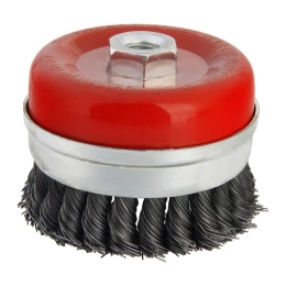 Кордщетка чашеобразная усиленная кольцом Flex 207-111 (85 мм; M14; витая проволока) для УШМ HAMMER 32450
