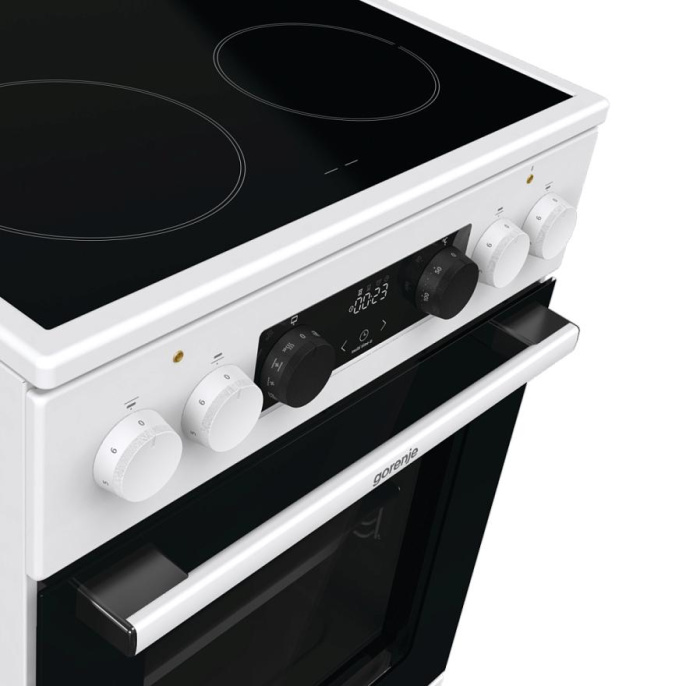 Электрическая плита Gorenje GEC5C61WG, стеклокерамика, без крышки, белый