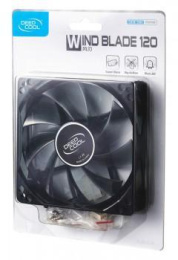 Вентилятор DeepCool Wind Blade 120 120мм, 3-pin, от БП:4-pin Molex , 1300об/мин, 26 дБ, черный, Ret [dp-fled-wb120]
