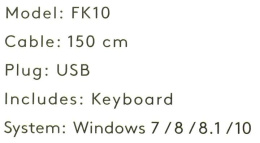 Клавиатура A4Tech FK10 черный/синий USB (FK10 BLUE) кабель 1.5м