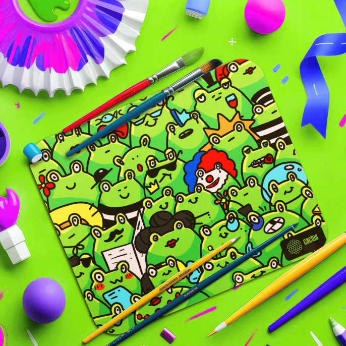 Коврик для мыши Cactus Frogs ткань, 300х250х3мм [cs-mpc-d09m]