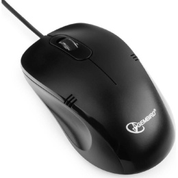 Мышь Gembird USB 2 кнопки+колесо кнопка 1000 DPI черный, кабель 1.45-1.5м MOP-100