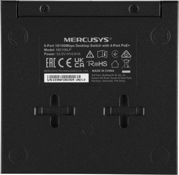 Коммутатор MERCUSYS MS106LP, неуправляемый