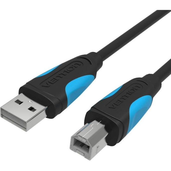 Кабель Vention USB 2.0 AM/BM - 1,5м. Черный Кабель Vention USB 2.0 AM/BM - 1,5м. Черный VAS-A16-B150