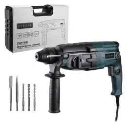 Перфоратор сетевой Zitrek ZKH1000 в кейсе, с набором из 5 буров, 1000 Вт 085-1302
