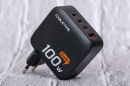 Сетевое зарядное устройство CABLETIME G100B (CT-GAN100-PB) GaN PD3.0 3C1A 100 Вт, черный