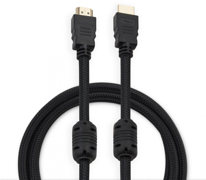 Кабель аудио-видео Buro HDMI m - HDMI m , ver 1.4, 1м, GOLD, ф/фильтр, черный [hdmi-v1.4-1mc]