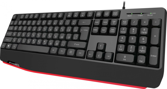 Клавиатура проводная DEFENDER Atom (Атом) HB-546 RU черный (USB, 104 клавиши) (45546)