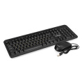 Комплект ExeGate Professional Standard Combo MK150 (клавиатура мультимедийная влагозащищенная 116кл., длина кабеля 1,5м + мышь оптическая 1200dpi, 3 кнопки и колесо прокрутки, длина кабеля 1,2м; USB, черный, RTL) EX298903RUS