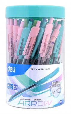Ручка шариков. автоматическая Deli Arrow EQ03236-1 прозрачный/ассорти d 0.7мм син. черн. ассорти