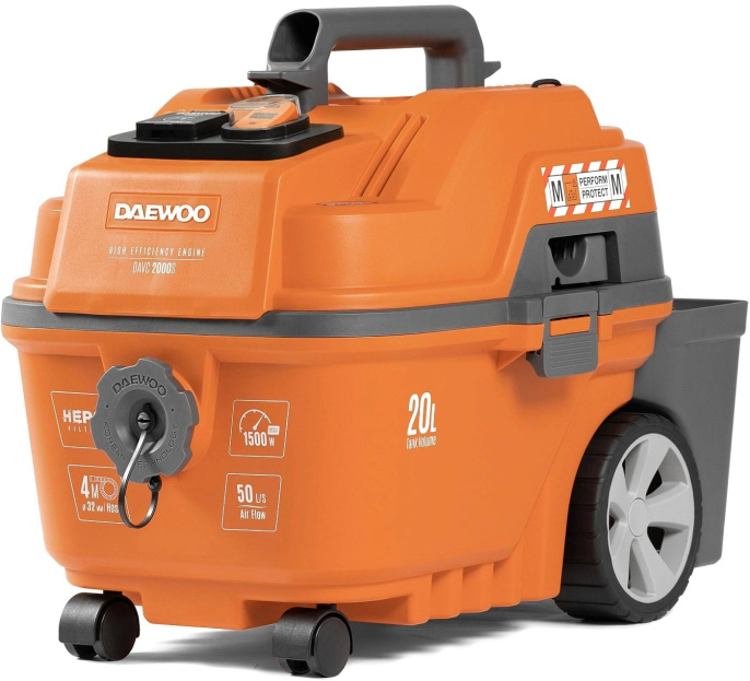 Строительный пылесос Daewoo DAVC 2014S,  оранжевый