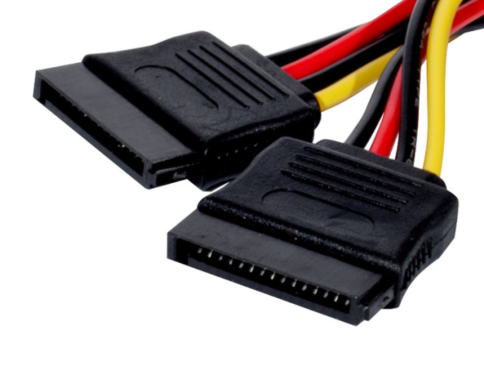 Кабель питания SATA ExeGate EX-CC-SATA-PSY (Molex 4pin/2xSATA15pin, 0,15м) EX138935RUS