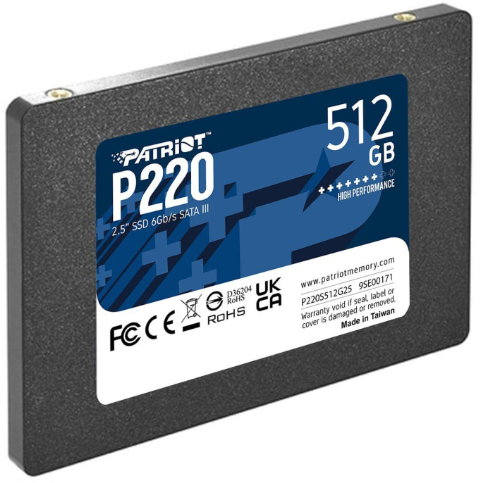 Накопитель SSD Patriot SATA-III 512GB P220S512G25 P220 2.5"