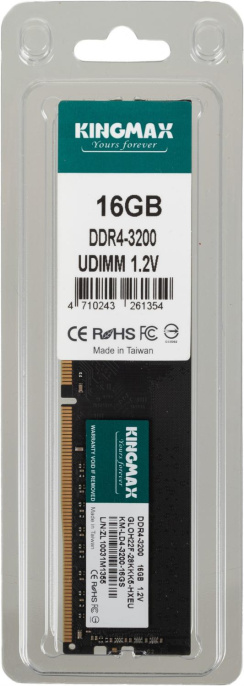 Оперативная память DDR4 16Gb 3200MHz Kingmax KM-LD4-3200-16GS RTL PC4-25600 CL22 DIMM 288-pin 1.2В Ret