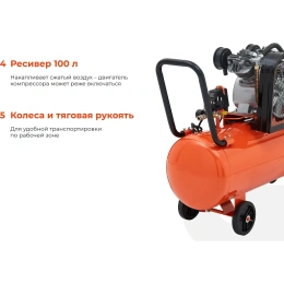 Ременной компрессор (100 л; 10 бар; 430 л/мин) Gigant BCL-100