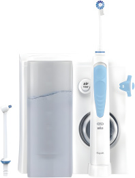 Ирригатор Oral-B OxyJet Белый MD20.020.0 от 750 до 1350 пульсаций в минуту, турбопоток/монопоток, питание от сети, регулировка струи, в комплекте: подставка-зарядная база, контейнер для воды на 600 мл