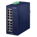 Коммутатор PLANET IGS-1600T IP30 Industrial 16-Port 10/100/1000T Gigabit Ethernet Switch -40~75 degrees C, dual 12~48V DC/24V AC ,UL certified