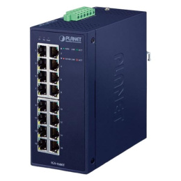Коммутатор PLANET IGS-1600T IP30 Industrial 16-Port 10/100/1000T Gigabit Ethernet Switch -40~75 degrees C, dual 12~48V DC/24V AC ,UL certified