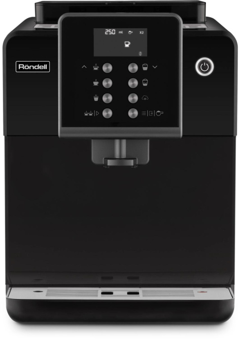 Кофемашина автоматическая Rondell RDE-1107, 20Бар, с автоматическим капучинатором, черный/серебристый