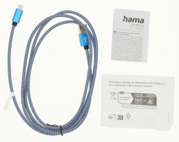 Кабель Hama H-201553 00201553 USB m -Lightning m 1.5м синий