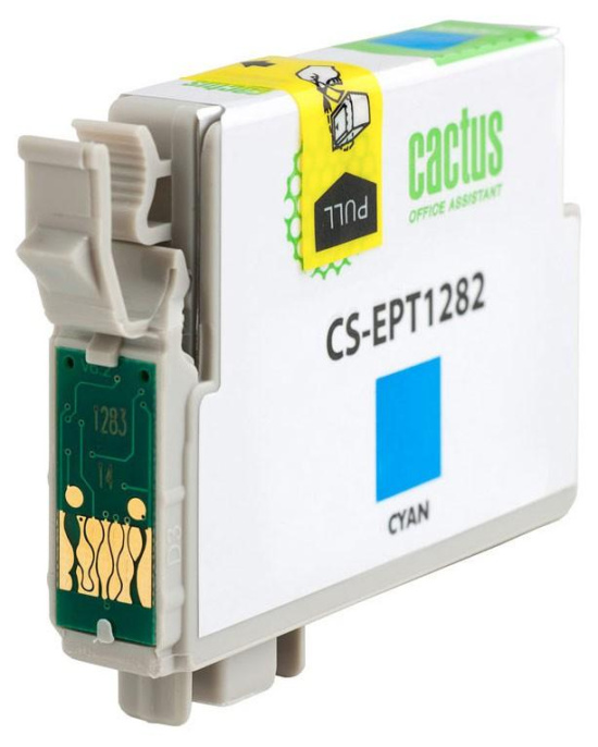 Картридж Cactus CS-EPT1282, T1282, голубой / CS-EPT1282