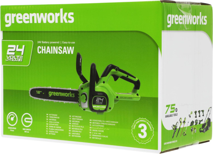 Цепная пила Greenworks GD24CS30 аккум. дл.шины:12" 30cm 2007007