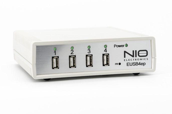 Сетевой концентратор USB NIO-EUSB 4ep USB/IP хаб на 4 порта с 1 блоком питания