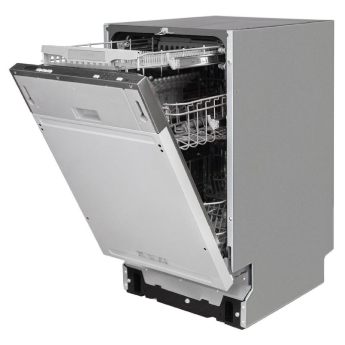 Посудомоечная машина Timberk Set&Dry T-DW45BI103, узкая, напольная, 59.4см, загрузка 11 комплектов, серебристая