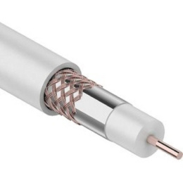 Rexant 01-2221 Кабель коаксиальный RG-6U, 75Ом, Cu/Al/Cu, 64%, 100м, INDOOR, белый