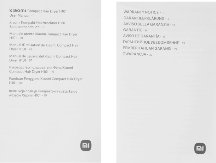 Фен Xiaomi H101 1600Вт белый BHR7475EU
