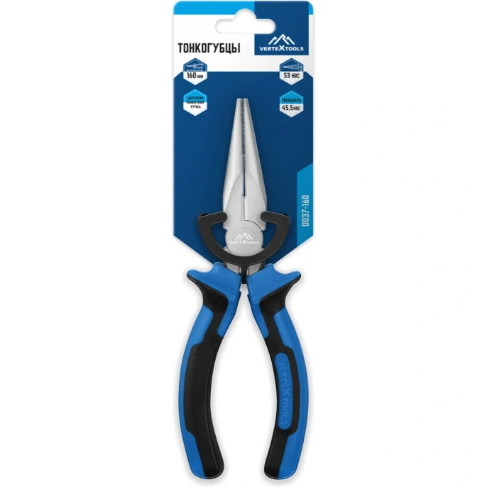 Тонкогубцы vertextools ПРОФИ 160ММ 0037-160