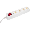 Бытовой удлинитель с выключателем truEnergy 4 розетки кабель ПВС 3x1 мм2 1.5м 15104