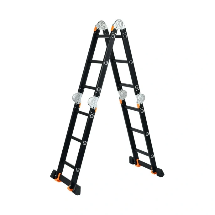 Лестница алюминиевая многофункциональная STARTUL4x4 ступеней, стремянка 229 см, лестница 465 см 13.8 кг BLACK LINE ST9930-04