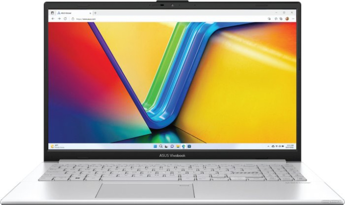 Ноутбук ASUS Vivobook Go 15 E1504FA-BQ1163 15.6" 1920 x 1080, IPS, 60 Гц, AMD Ryzen 5 7520U, 8 ГБ LPDDR5, SSD 512 ГБ, видеокарта встроенная, без ОС, цвет крышки серебристый, аккумулятор 42 Вт·ч, цвет корпуса серебристый
