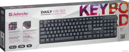 Клавиатура проводная DEFENDER Daily Дейли HB-162 RU черный USB, 104 клавиши 45162