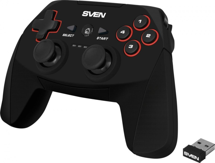 Беспроводной геймпад Sven GC-2040 11 кл. 2 стика, D-pad, Soft Touch, PC/PS3/Android/Xinput