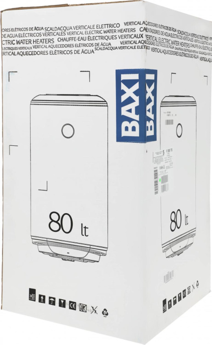 Водонагреватель BAXI V 580 TS, накопительный, 1.5кВт, 80л, белый [a7110913]