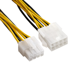 Удлинитель кабеля питания материнской платы +12V ExeGate EX-EXT-8M8F-0.3 8pin EPS12V M/8pin EPS12V F, 0,3м EX295553RUS