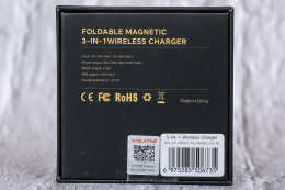 Беспроводное зарядное устройство CABLETIME CE12B (CT-WPG01-PG) 3-в-1, Qi-зарядка, 15 Вт, автодержатель, быстрая зарядка